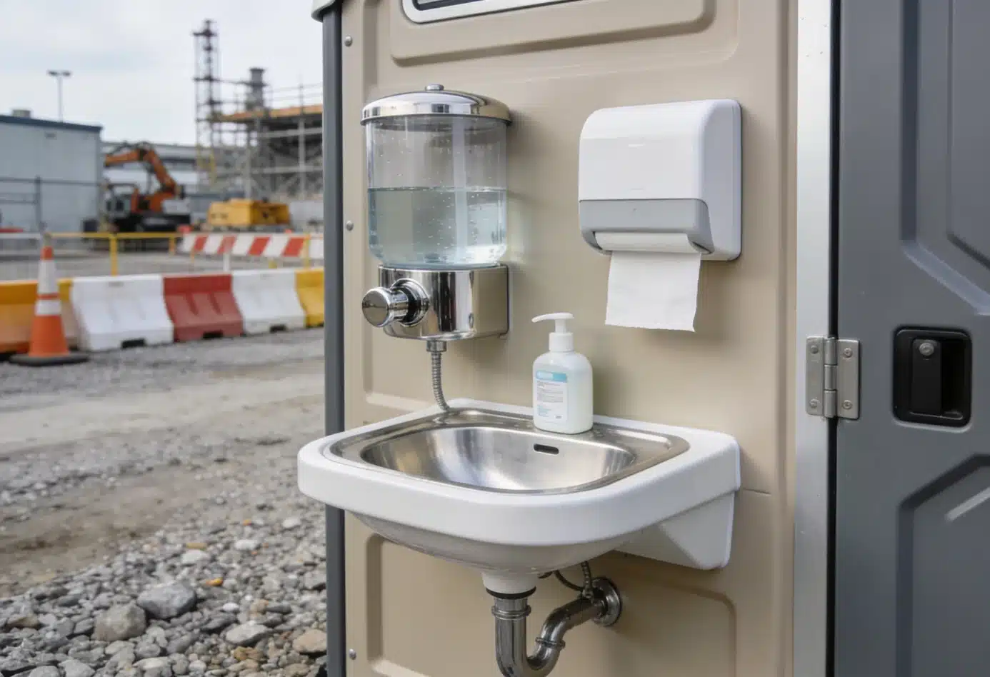 שירותים כימיים עם הדחה וברזייה